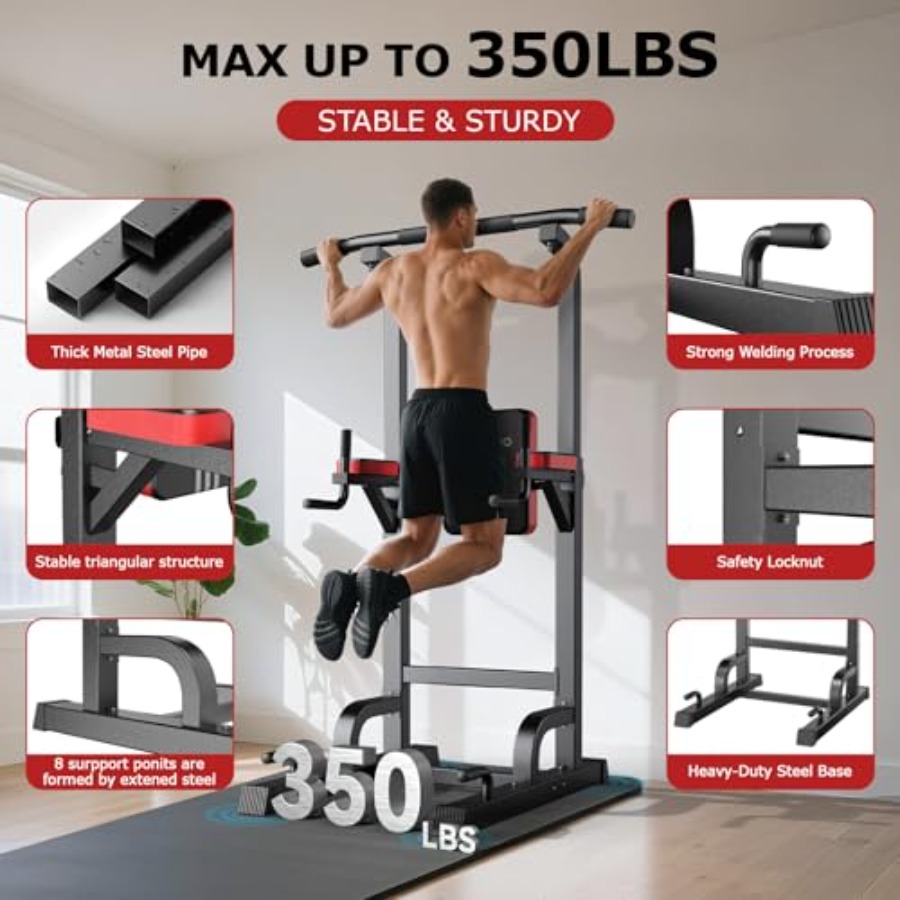 Power Tower Dip Station Pull U - Home Bar And Gym 评论和价格