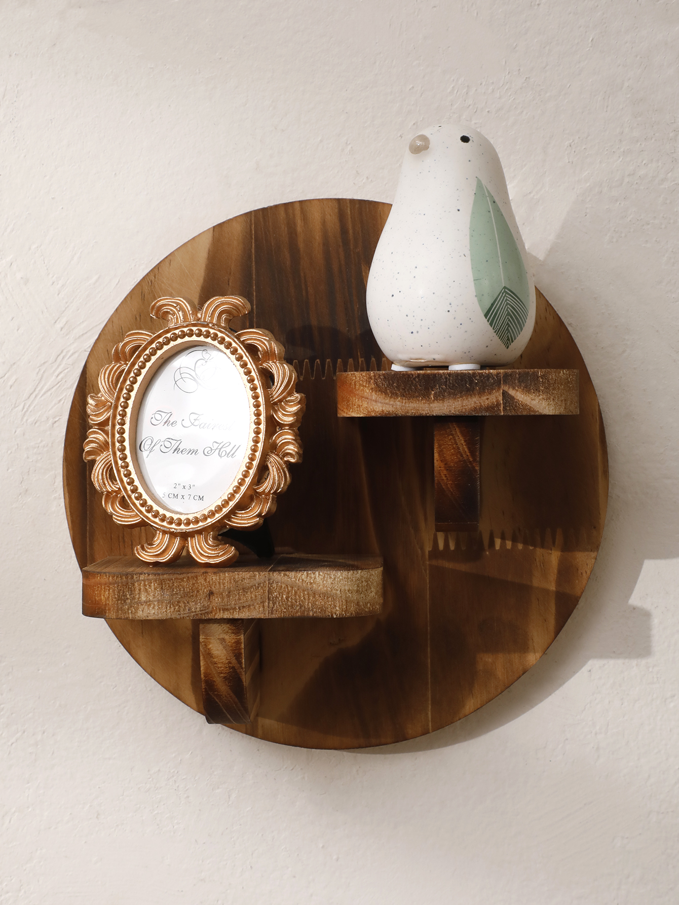 1/2-tier Wooden Shelves Oval C - Home Bar Shelves 评论和价格