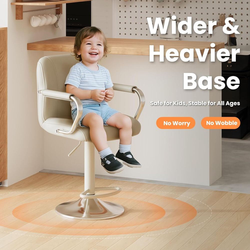 3 Beige Adjustable Swivel Coun - Home Bar Seating 评论和价格