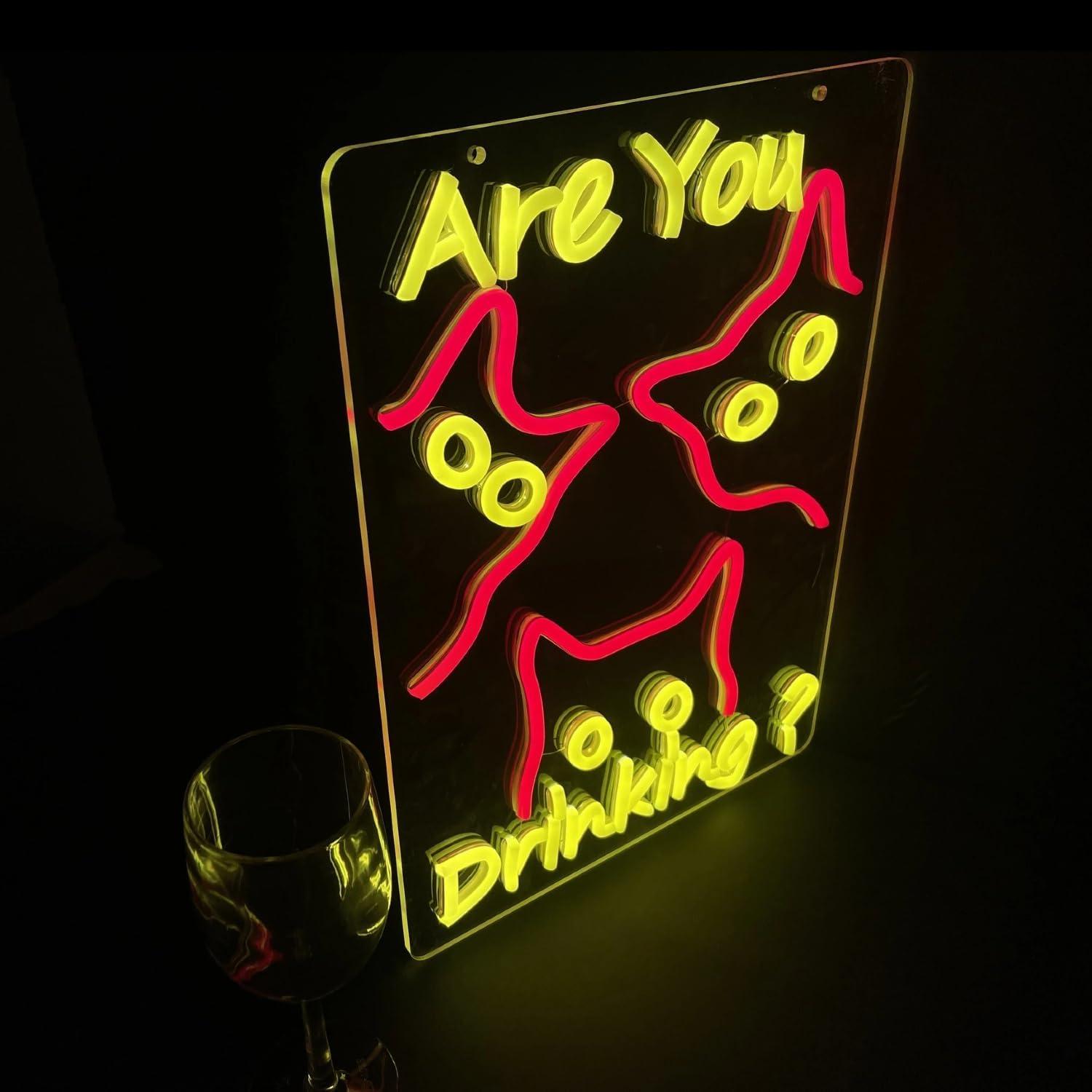 Are You Dringking Neon Sign Ca - Home Bar Signs 评论和价格