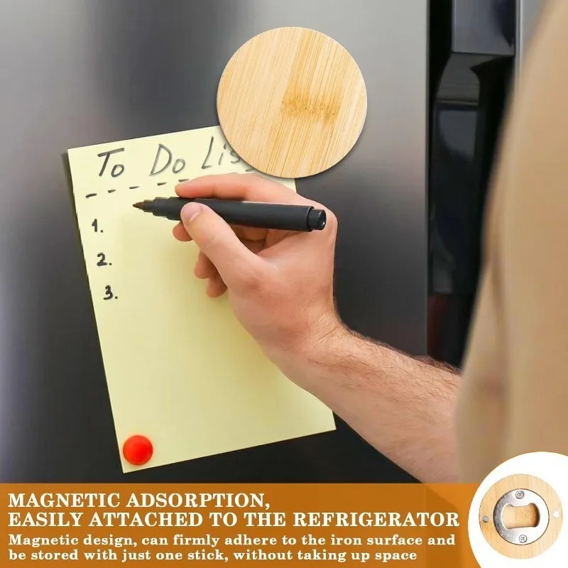10/1pcs Magnetic Bamboo Bottle - Home Bar And Fridge 评论和价格